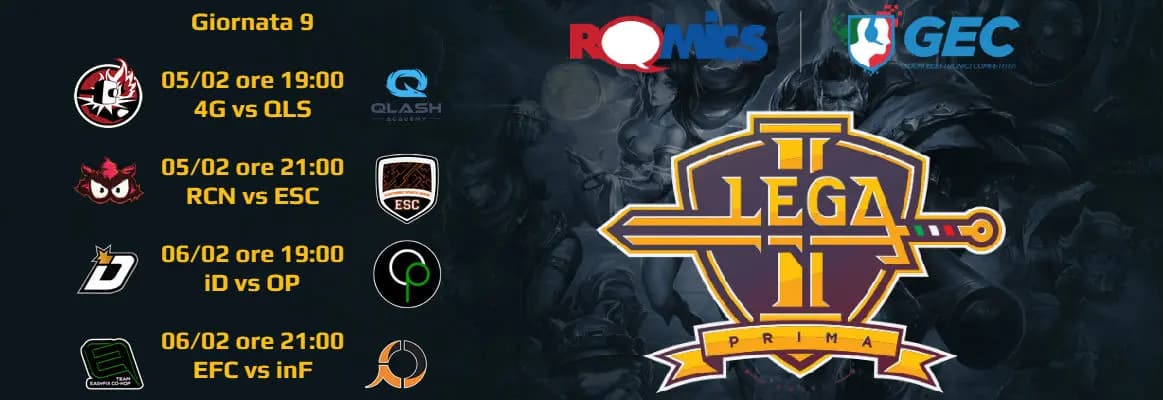 Lega Prima – Romics Giornata 9: tra scontri al vertice e sfide salvezza