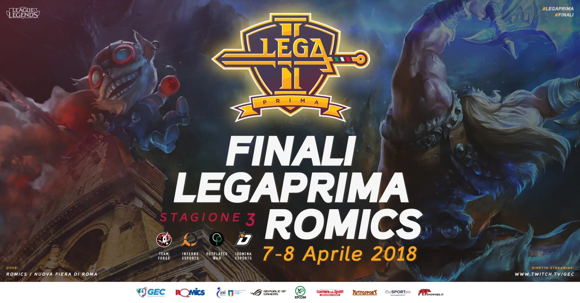 Lega Prima – Romics: il 7 e 8 aprile le finali della Stagione 3!