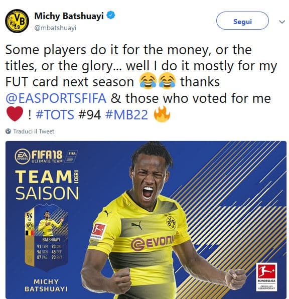 Michy Batshuayi FIFA18 Ultimate Team